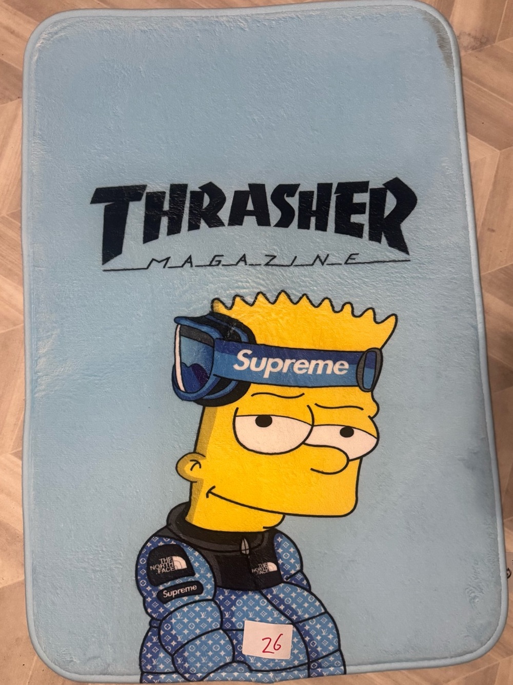 Thrasher Bart Simpson Supreme Rug mat TUFTED PLUSH 35x24 IN.